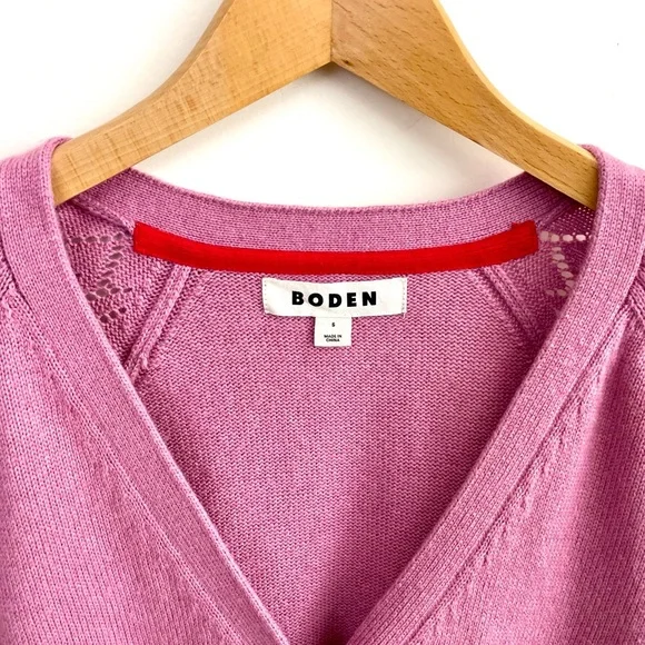 Boden Pointelle Sleeve Cardigan, Wool, Cotton & Cashmere blend - Picture 9 of 16